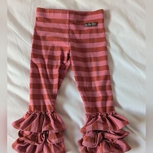 Girls MATILDA JANE Ruffled Pink Striped Pants Size 2